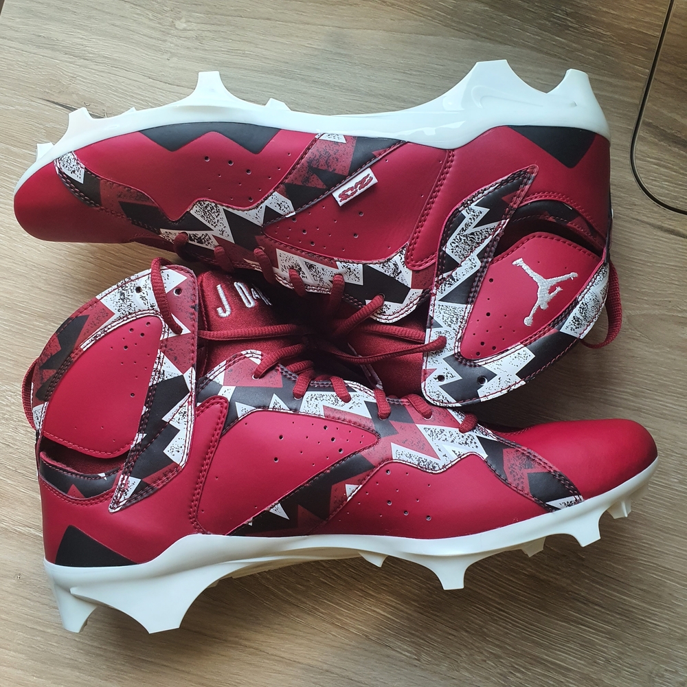 NIKE Air Jordan 7 Alpha Menace Oklahoma Sooners PLAYER EXCLUSIVE Cleats Mens 12